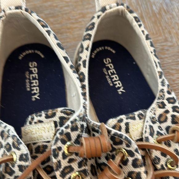 Sperry Top Sider Leopard Print Sneakers with Brown Laces
Great used condition - Picture 2 of 3